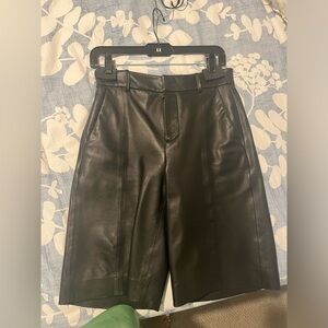 Vince leather above the knee shorts